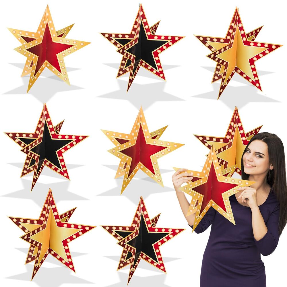 18 Pcs Large Star Centerpieces Party Decorations 12inch 3D